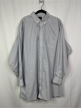 585. Jos. A. Bank Men's Light Blue Micro-Check Dress Shirt Size 18.5-36
